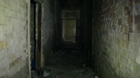 Abandoned building with steadicam Stock Footage 12256165