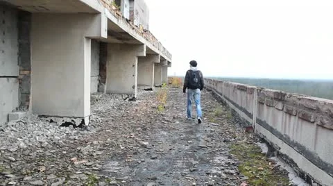 Abandoned building with steadicam Stock Footage 12256205