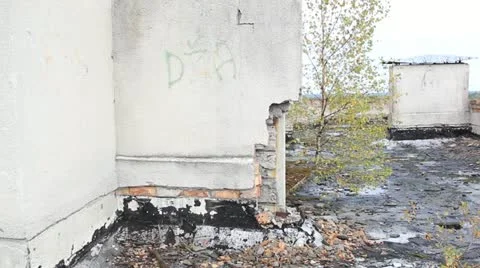 Abandoned building with steadicam Stock Footage 12256349