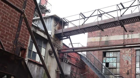 Abandoned Buildings Covered With Graffiti Stock Footage 47462280