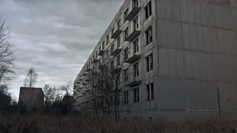 Abandoned Buildings in Ghost Town Eastern Europe Stock Footage 139691423