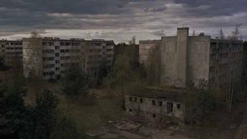 Abandoned Buildings in Ghost Town Eastern Europe Stock Footage 139691458
