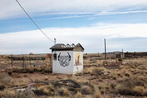 Abandoned built structure in desert Stock Photos