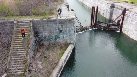 Abandoned Canal and Lock Stock Footage 158067446