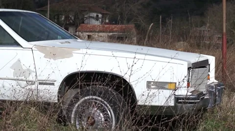 Abandoned car - big Stock Footage 47038448