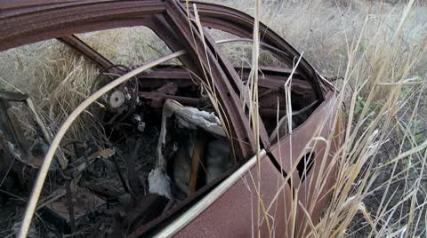 Abandoned Car Stock Footage 8853046