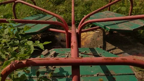 Abandoned carousel . Abandoned place 스톡 동영상 158910453