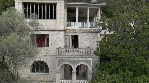 Abandoned castle in the mountains Stock Footage 220820963
