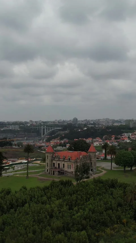 Abandoned Castle in Vila Nova de Gaia, Portugal Stock Footage 300927401
