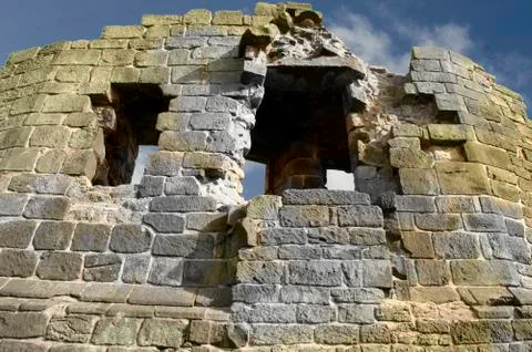 Abandoned Castle Wall Stock Photos