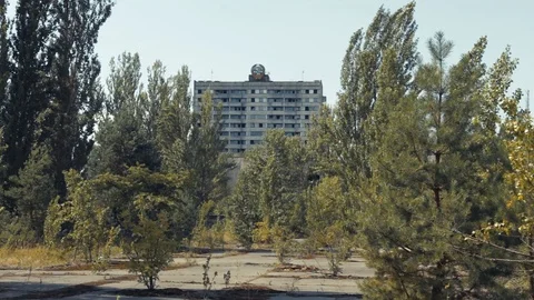 Abandoned central square in cheronbyl Video stock 114236374