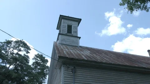 Abandoned Church Upper-Side View Stock Footage 127187415