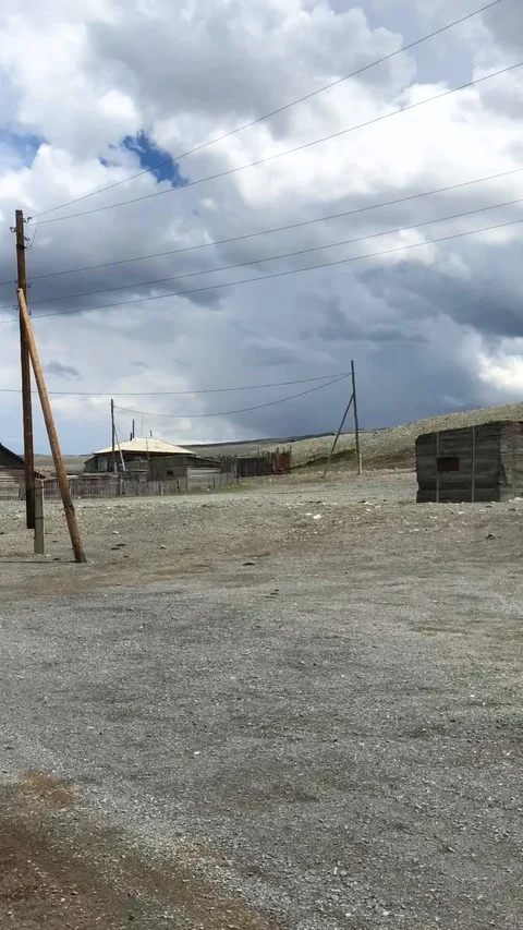 Abandoned city through the car window. abandoned village. ruined city Stock-Footage 112114831