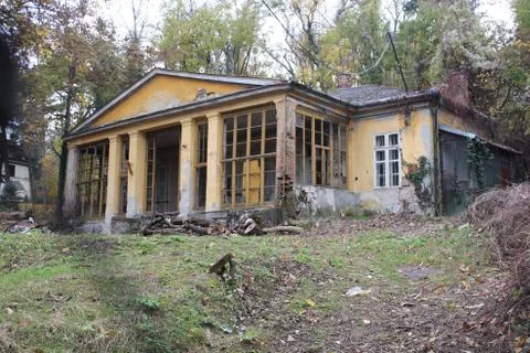 Abandoned classicist villa house Stock Photos