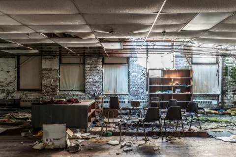 Abandoned Classroom Stock Photos