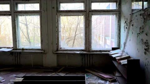 Abandoned Classroom Pripyat Chernobyl Stockbeeldmateriaal 88636247