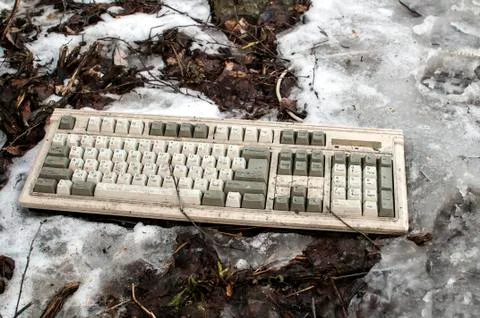 Abandoned computer keyboard Stock Photos