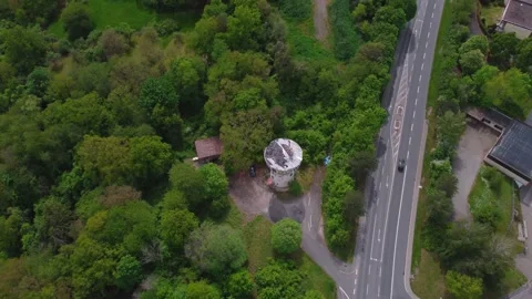Abandoned control tower on a hill with a forest Vídeos de archivo 154823491