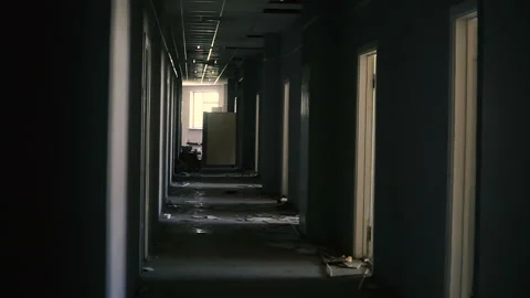 Abandoned corridor. Abandoned office Vídeos de archivo 100635796