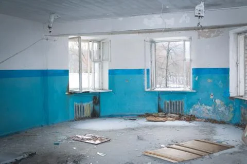 Abandoned corridor interior Stock Photos