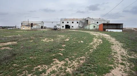 Abandoned Cotton Mill in Loop, Texas Stock Photos