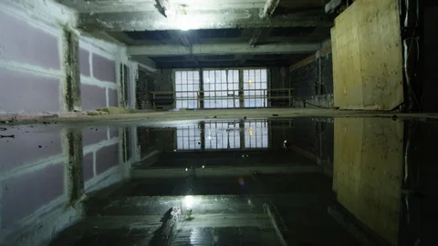 Abandoned creepy depressed dramatic place 4K RED Footage Stock Footage 129584525