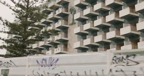 An abandoned, decaying hotel Stock Footage 302898311