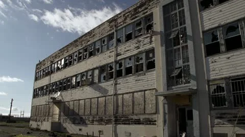 Abandoned Derelict Building Cloud Time Lapse 스톡 동영상 21258583