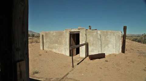 Abandoned Desert Ranch Adobe House with Dolly Action Stock Footage 33873635