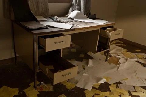 Abandoned desk Photos