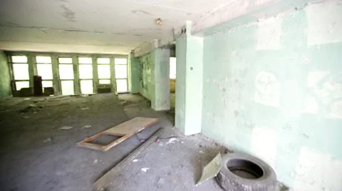 Abandoned destroyed building. War. Stock Footage 68657839