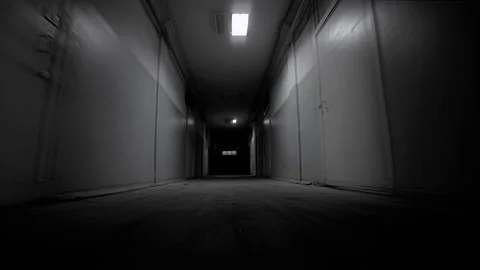 Abandoned Destructed Long Corridor Tunnel Tracking Motion POV Scary Hospital or Stock Footage 133216152