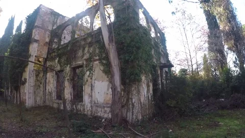 Abandoned dilapidated building Stock Footage 120256395