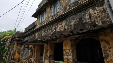 Abandoned dilapidated old house with mold in Galle Sri Lanka Stock Footage 339915967