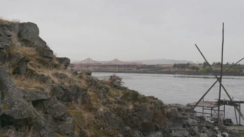 Abandoned Dock Along the Columbia River in Oregon Stock Footage 333416261