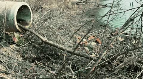 Abandoned drainage pipe Video stock 10887028