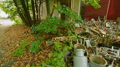 Abandoned Duga Radar System Wreckage in Chernobyl Exclusion Zone Stock Footage 316909330