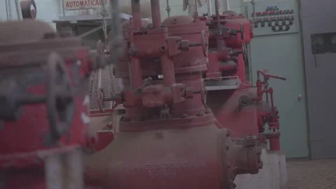 Abandoned Engine Room in Old Warehouse Stock Footage 219447116