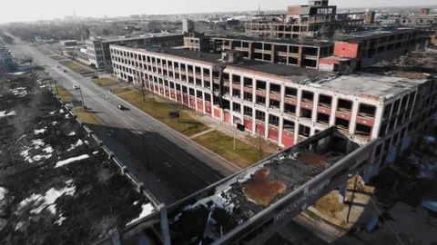 Abandoned Factory Drone Stock Footage 84917573