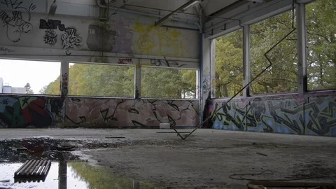 Abandoned factory hall Video stock 92936072