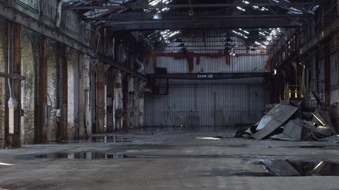 Abandoned Factory Interior Stock Footage 125994941