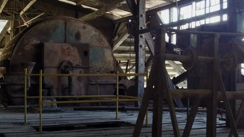 ABANDONED FACTORY MACHINE Stock Footage 96115665