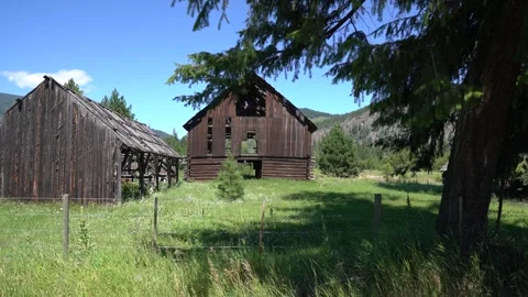 Abandoned Farm Buildings Stock Footage 268510380