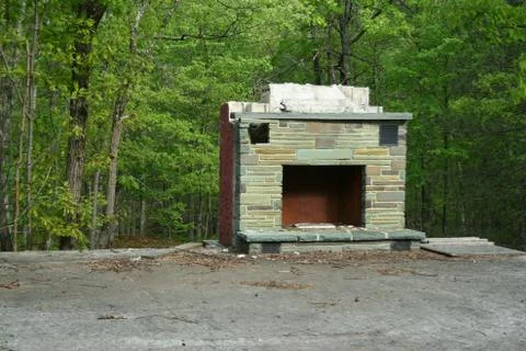 Abandoned fireplace Foto stock