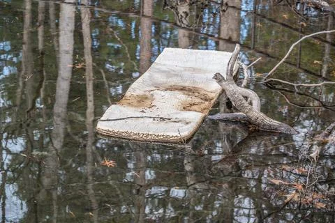 Abandoned float in the lake Stock Photos