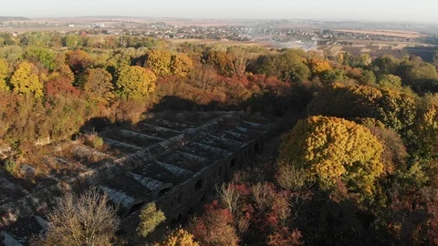 Abandoned Fortification Surrounded by Forest in Ukraine Stock Footage 99143760