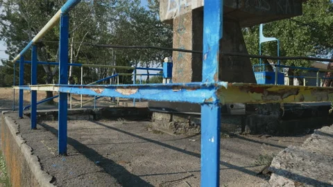 Abandoned Funicular mechanism of the old cable car Stock Footage 111310176