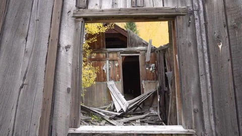 Abandoned Ghost Town 01 | Old Mining Town | Ironton Colorado | Fall | 4K Footage Video stock 293634558