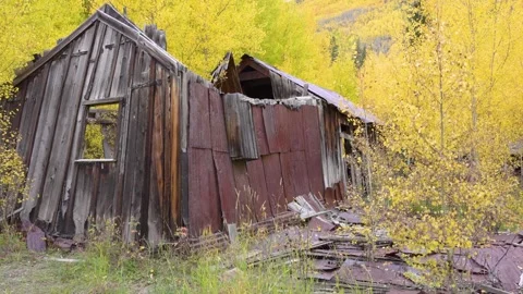 Abandoned Ghost Town 02 | Old Mining Town | Ironton Colorado | Fall | 4K Footage Stock-Footage 293634564