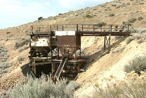 Abandoned gold mine Stock Footage 97600190